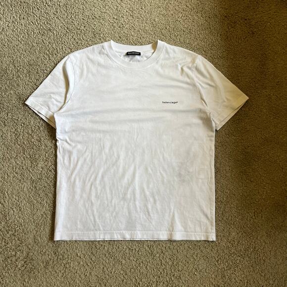 Authentic Balenciaga Copyright Logo Tee White L